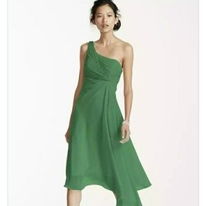 David's Bridal F15608 Clover Green Chiffon Dress 2